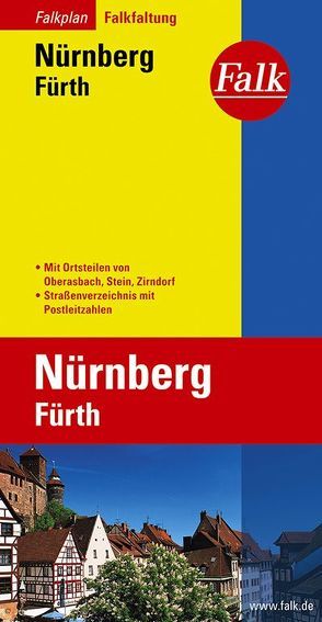Falk Stadtplan Falkfaltung Nürnberg/Fürth mit Ortsteilen von Oberasbach, Stein