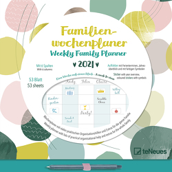 Familien Wochenkalender Dots 2021 – Familien-Timer – Termin-Planer – Kinder-Kalender – Familien-Kalender – 30,5×30,5