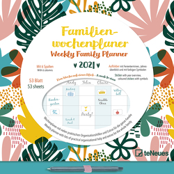 Familien Wochenkalender Flowers 2021 – Familien-Timer – Termin-Planer – Kinder-Kalender – Familien-Kalender – 30,5×30,5