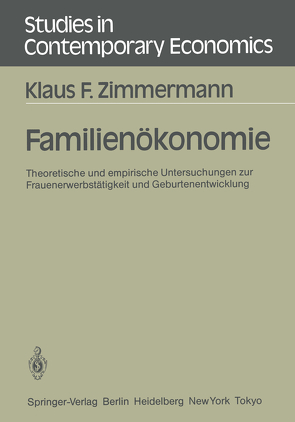 Familienökonomie von Zimmermann,  Klaus F.