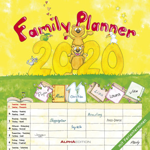 Familienplaner 2020 – Broschürenkalender (30 x 60 geöffnet) – Wandkalender – mit 6 Spalten – mit Ferienterminen – Wandplaner von ALPHA EDITION, Leskin,  Silke
