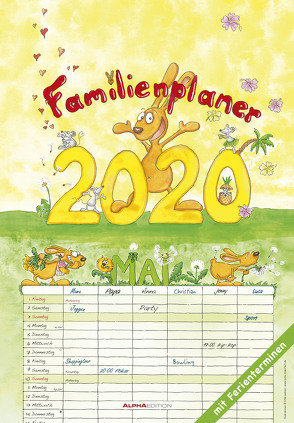 Familienplaner 2020 – Familienkalender (24 x 34) – Wandkalender – mit Ferienterminen – 6 Spalten – Wandplaner von ALPHA EDITION, Leskin,  Silke