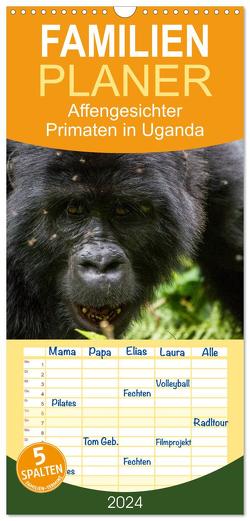 Familienplaner 2024 – Affengesichter – Primaten in Uganda mit 5 Spalten (Wandkalender, 21 x 45 cm) CALVENDO von Helmut Gulbins,  Dr.