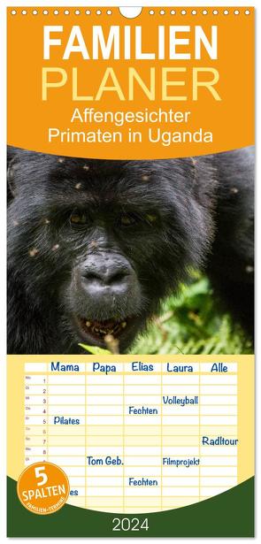 Familienplaner 2024 – Affengesichter – Primaten in Uganda mit 5 Spalten (Wandkalender, 21 x 45 cm) CALVENDO von Helmut Gulbins,  Dr.