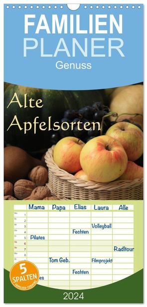 Familienplaner 2024 – Alte Apfelsorten mit 5 Spalten (Wandkalender, 21 x 45 cm) CALVENDO von Bildarchiv / I. Gebhard,  Geotop