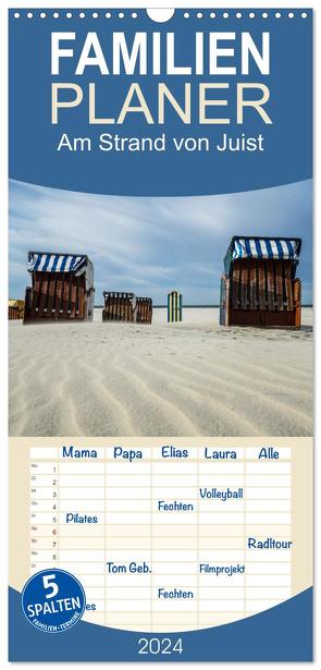 Familienplaner 2024 – Am Strand von Juist mit 5 Spalten (Wandkalender, 21 x 45 cm) CALVENDO von Schmidt,  Daphne