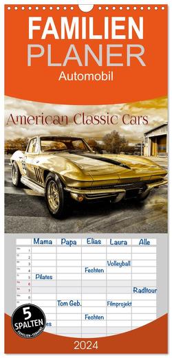 Familienplaner 2024 – American Classic Cars mit 5 Spalten (Wandkalender, 21 x 45 cm) CALVENDO von Chrombacher,  Christian