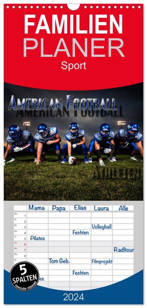 Familienplaner 2024 – American Football – Athleten mit 5 Spalten (Wandkalender, 21 x 45 cm) CALVENDO von Bleicher,  Renate