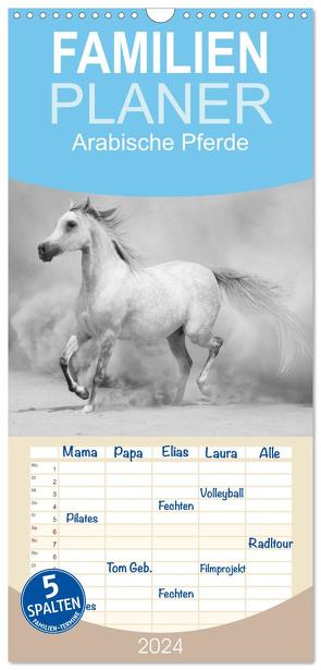 Familienplaner 2024 – Arabische Pferde mit 5 Spalten (Wandkalender, 21 x 45 cm) CALVENDO von Stanzer,  Elisabeth
