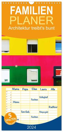 Familienplaner 2024 – Architektur treibt’s bunt mit 5 Spalten (Wandkalender, 21 x 45 cm) CALVENDO von Müller,  Christian