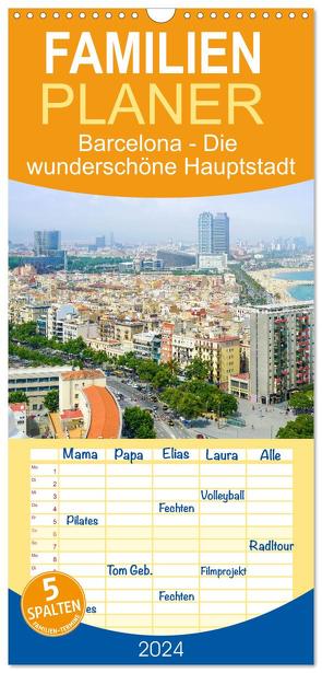 Familienplaner 2024 – Barcelona – Die wunderschöne Hauptstadt Kataloniens. mit 5 Spalten (Wandkalender, 21 x 45 cm) CALVENDO von Scott,  M.