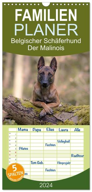 Familienplaner 2024 – Belgischer Schäferhund – Der Malinois mit 5 Spalten (Wandkalender, 21 x 45 cm) CALVENDO von Brandt,  Tanja