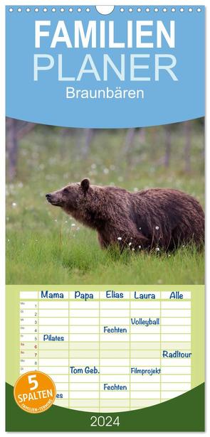 Familienplaner 2024 – Braunbären – pelzige Riesen in Finnlands Wäldern mit 5 Spalten (Wandkalender, 21 x 45 cm) CALVENDO von Sandra Eigenheer,  ©