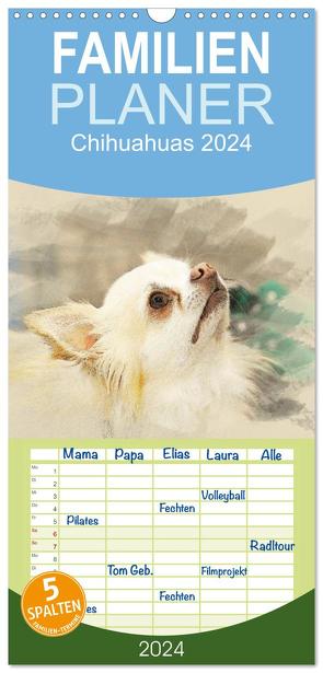 Familienplaner 2024 – Chihuahuas 2024 mit 5 Spalten (Wandkalender, 21 x 45 cm) CALVENDO von Redecker,  Andrea