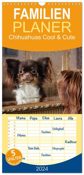 Familienplaner 2024 – Chihuahuas – Cool and Cute mit 5 Spalten (Wandkalender, 21 x 45 cm) CALVENDO von Pinkoss Photostorys,  Oliver