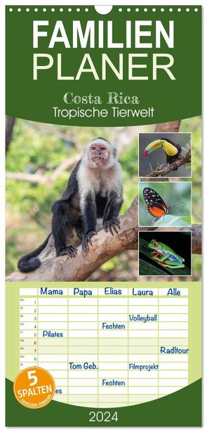 Familienplaner 2024 – Costa Rica – Tropische Tierwelt mit 5 Spalten (Wandkalender, 21 x 45 cm) CALVENDO von Eßer,  Kevin