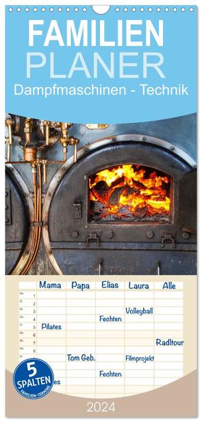 Familienplaner 2024 – Dampfmaschinen – Technik mit 5 Spalten (Wandkalender, 21 x 45 cm) CALVENDO von Tchinitchian,  Daniela