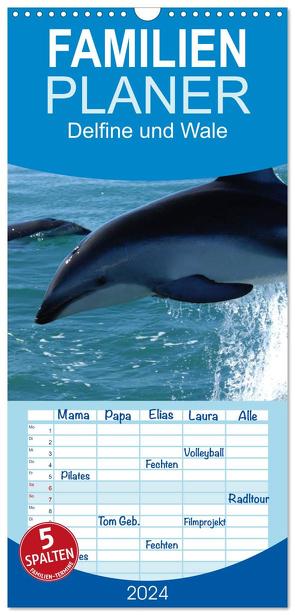 Familienplaner 2024 – Delfine und Wale mit 5 Spalten (Wandkalender, 21 x 45 cm) CALVENDO von Stanzer,  Elisabeth