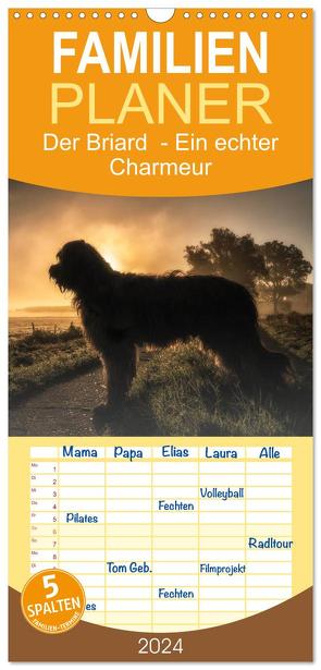 Familienplaner 2024 – Der Briard – Ein echter Charmeur mit 5 Spalten (Wandkalender, 21 x 45 cm) CALVENDO von Teßen,  Sonja