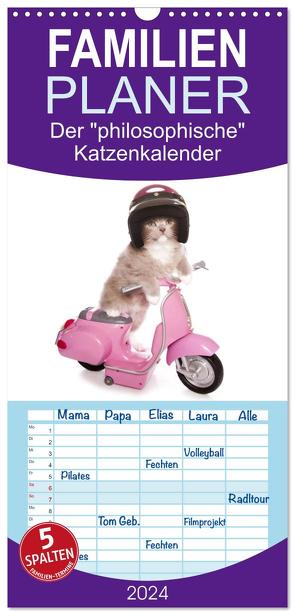 Familienplaner 2024 – Der „philosophische“ Katzenkalender 2024 mit 5 Spalten (Wandkalender, 21 x 45 cm) CALVENDO von Missou,  Madame