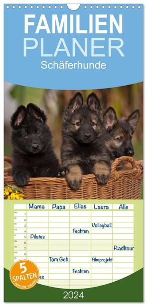 Familienplaner 2024 – Der Schäferhunde Familienplaner hoch mit 5 Spalten (Wandkalender, 21 x 45 cm) CALVENDO von Mauersberger,  Tina