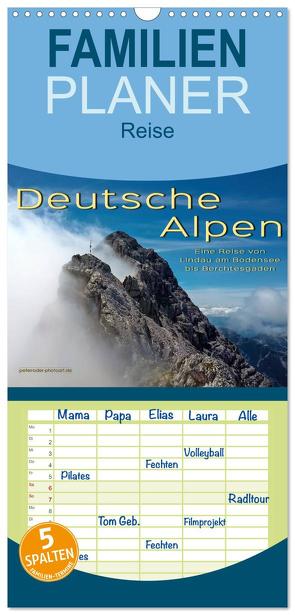 Familienplaner 2024 – Deutsche Alpen, eine Reise von Lindau am Bodensee bis Berchtesgaden mit 5 Spalten (Wandkalender, 21 x 45 cm) CALVENDO von Roder,  Peter
