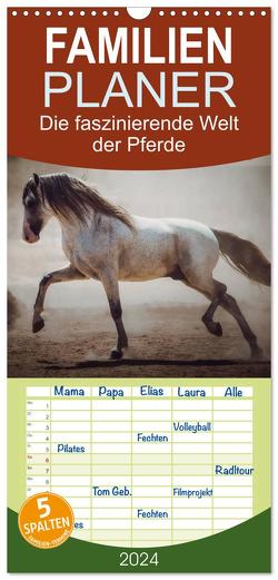 Familienplaner 2024 – Die Faszinierende Welt der Pferde mit 5 Spalten (Wandkalender, 21 x 45 cm) CALVENDO von Mischnik,  Sabrina