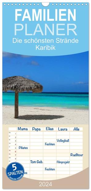 Familienplaner 2024 – Die schönsten Strände Karibik mit 5 Spalten (Wandkalender, 21 x 45 cm) CALVENDO von M.Polok,  M.Polok