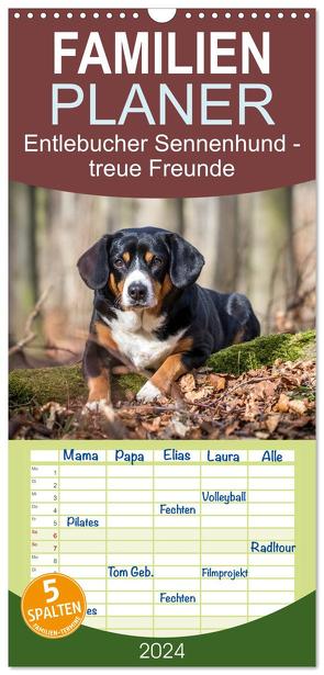 Familienplaner 2024 – Entlebucher Sennenhund – treue Freunde mit 5 Spalten (Wandkalender, 21 x 45 cm) CALVENDO von SchnelleWelten,  SchnelleWelten