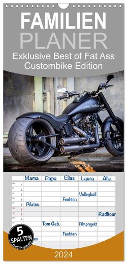 Familienplaner 2024 – Exklusive Best of Fat Ass Custombike Edition, feinste Harleys mit fettem Hintern mit 5 Spalten (Wandkalender, 21 x 45 cm) CALVENDO von Wolf,  Volker