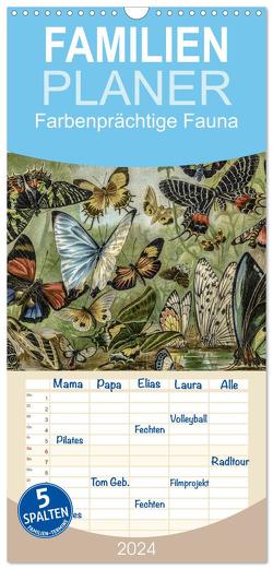 Familienplaner 2024 – Farbenprächtige Fauna. Fische, Vögel, Schmetterlinge in Grafiken des 19 Jahrhunderts mit 5 Spalten (Wandkalender, 21 x 45 cm) CALVENDO von Galle,  Jost