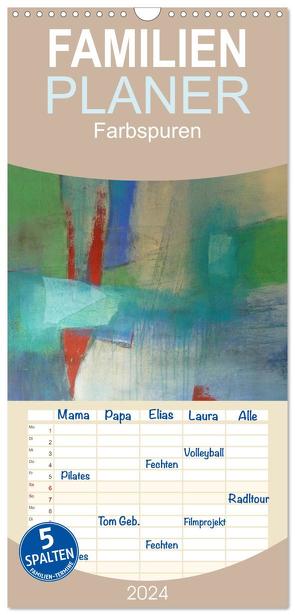 Familienplaner 2024 – Farbspuren – Kunstkalender mit 5 Spalten (Wandkalender, 21 x 45 cm) CALVENDO von Tomasch,  Susanne