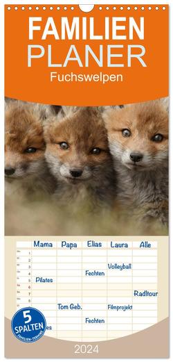 Familienplaner 2024 – Fuchswelpen mit 5 Spalten (Wandkalender, 21 x 45 cm) CALVENDO von Marklein,  Gabi
