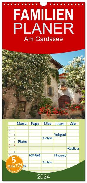 Familienplaner 2024 – Gardasee bei Limone mit 5 Spalten (Wandkalender, 21 x 45 cm) CALVENDO von Wirges,  Christine