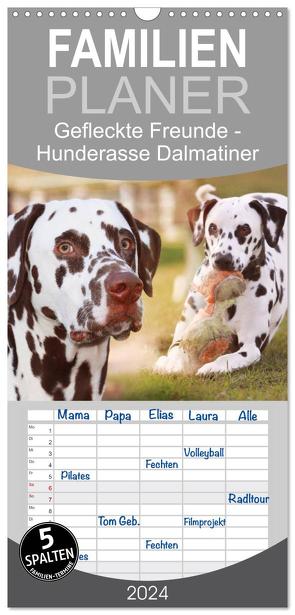 Familienplaner 2024 – Gefleckte Freunde – Hunderasse Dalmatiner mit 5 Spalten (Wandkalender, 21 x 45 cm) CALVENDO von Mielewczyk,  Barbara