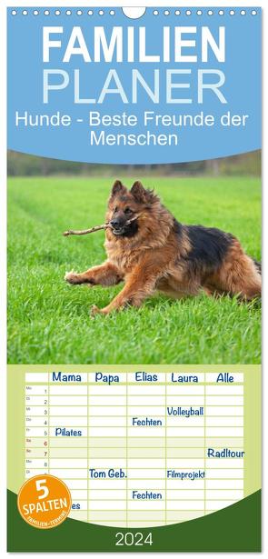 Familienplaner 2024 – Hunde – Beste Freunde der Menschen mit 5 Spalten (Wandkalender, 21 x 45 cm) CALVENDO von Kuttig,  Siegfried