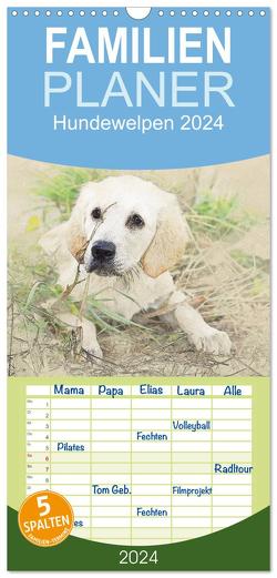 Familienplaner 2024 – Hundewelpen 2024 mit 5 Spalten (Wandkalender, 21 x 45 cm) CALVENDO von Redecker,  Andrea
