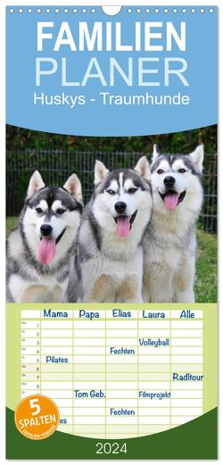 Familienplaner 2024 – Huskys – Traumhunde mit 5 Spalten (Wandkalender, 21 x 45 cm) CALVENDO von Ebardt,  Michael