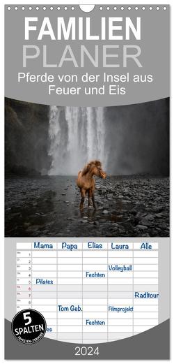 Familienplaner 2024 – Islandpferde Kalender – Pferde von der Insel aus Feuer und Eis mit 5 Spalten (Wandkalender, 21 x 45 cm) CALVENDO von Voth,  Alexandra