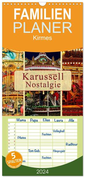 Familienplaner 2024 – Karussell – Nostalgie mit 5 Spalten (Wandkalender, 21 x 45 cm) CALVENDO von Roder,  Peter