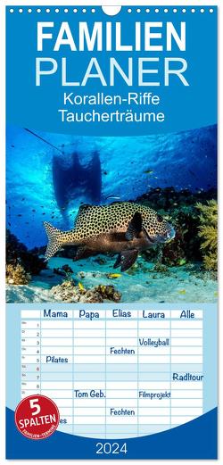 Familienplaner 2024 – Korallen-Riffe Taucherträume mit 5 Spalten (Wandkalender, 21 x 45 cm) CALVENDO von Caballero,  Sascha