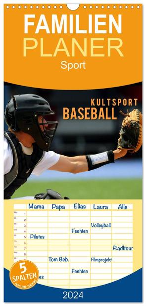Familienplaner 2024 – Kultsport Baseball mit 5 Spalten (Wandkalender, 21 x 45 cm) CALVENDO von Bleicher,  Renate