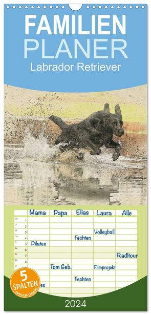 Familienplaner 2024 – Labrador Retriever 2024 mit 5 Spalten (Wandkalender, 21 x 45 cm) CALVENDO von Redecker,  Andrea