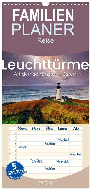 Familienplaner 2024 – Leuchttürme – An den schönsten Küsten. mit 5 Spalten (Wandkalender, 21 x 45 cm) CALVENDO von SF,  SF