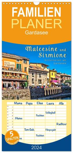 Familienplaner 2024 – Malcesine und Sirmione, Schönheiten am Gardasee mit 5 Spalten (Wandkalender, 21 x 45 cm) CALVENDO von Roder,  Peter
