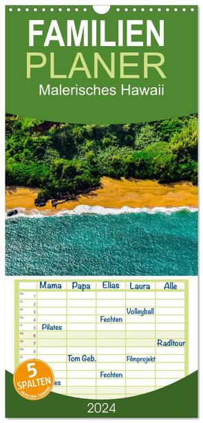 Familienplaner 2024 – Malerisches Hawaii mit 5 Spalten (Wandkalender, 21 x 45 cm) CALVENDO von Döring,  Thomas