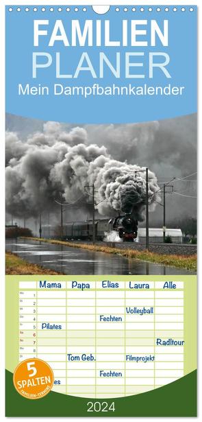 Familienplaner 2024 – Mein Dampfbahnkalender mit 5 Spalten (Wandkalender, 21 x 45 cm) CALVENDO von Franz Müller,  Günter