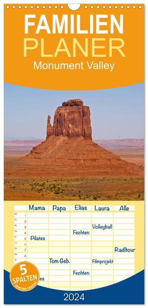 Familienplaner 2024 – Monument Valley mit 5 Spalten (Wandkalender, 21 x 45 cm) CALVENDO von Malaman,  Fritz