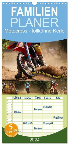 Familienplaner 2024 – Motocross – tollkühne Kerle mit 5 Spalten (Wandkalender, 21 x 45 cm) CALVENDO von Bleicher,  Renate