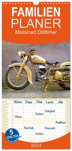 Familienplaner 2024 – Motorrad Oldtimer mit 5 Spalten (Wandkalender, 21 x 45 cm) CALVENDO von Siebenhühner,  Gabi